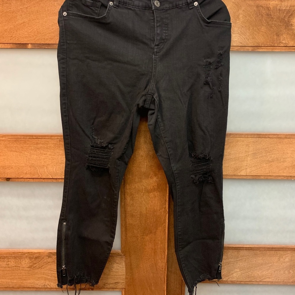 Torrid Premium Black Distressed Jeans Size 18 R